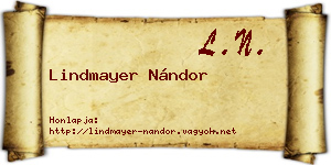 Lindmayer Nándor névjegykártya